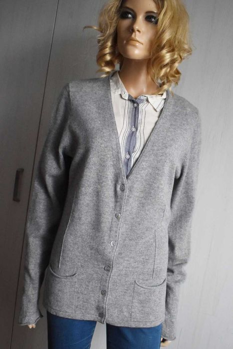Sweter kaszmirowy XL XXL 42 kardigan krótki cienki sweterek kaszmir