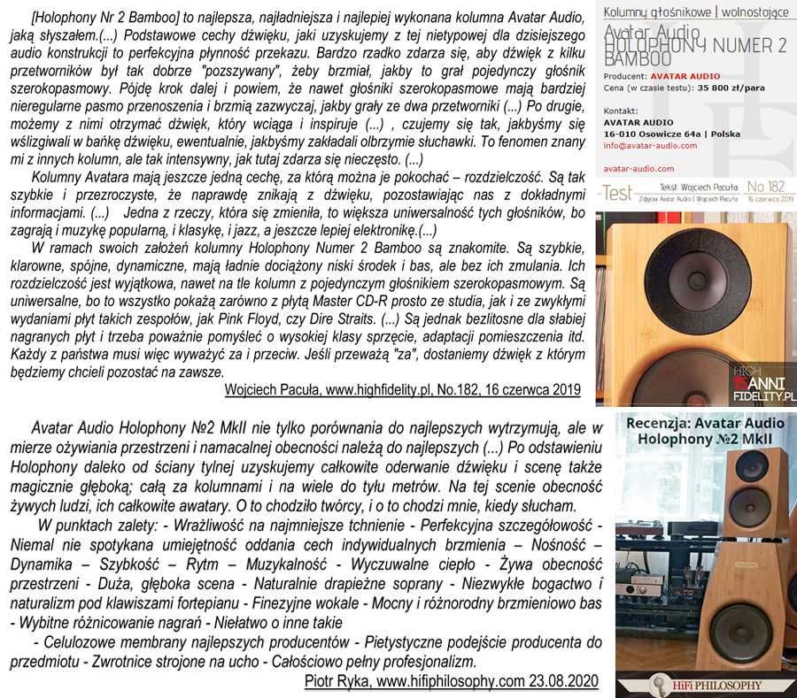 Avatar Audio HOLOPHONY Nr 2 stary model -40%