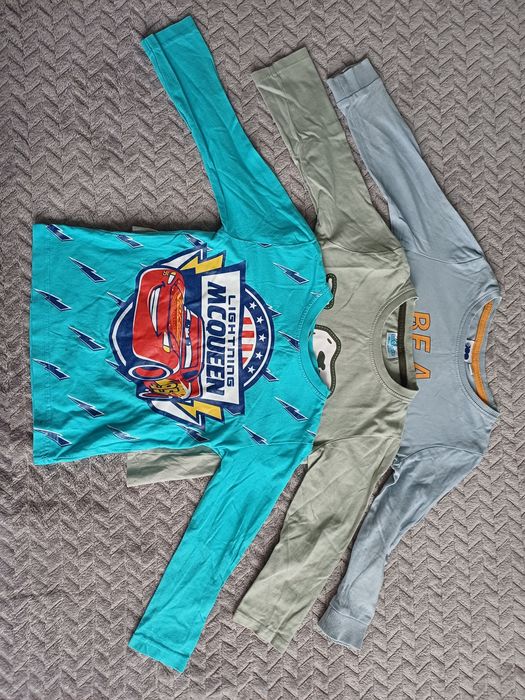 Zestaw ubrań dla chłopca 98/104 T-shirt, longsleeve, koszula, spodnie