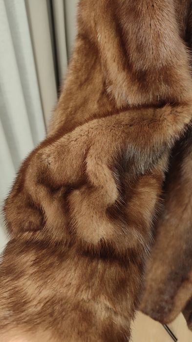 Płaszcz/futro z Norek SAGA MINK - Brązowy, Długi, Vintage