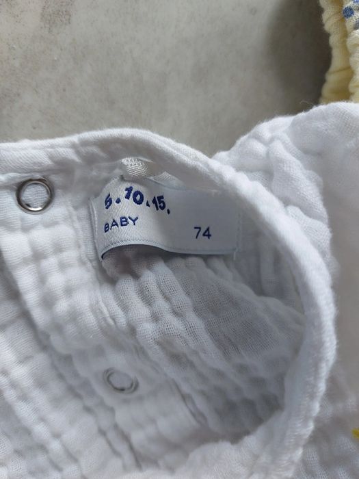 Komplet zestaw niemowlęcy muślinowy muślin bluzka majtki 5.10.15 74