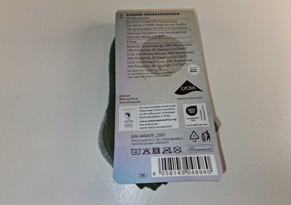 A060 Skarpetki Dziecięce Stopki  12-24 M-ce Disney 3-pak R. 19-22