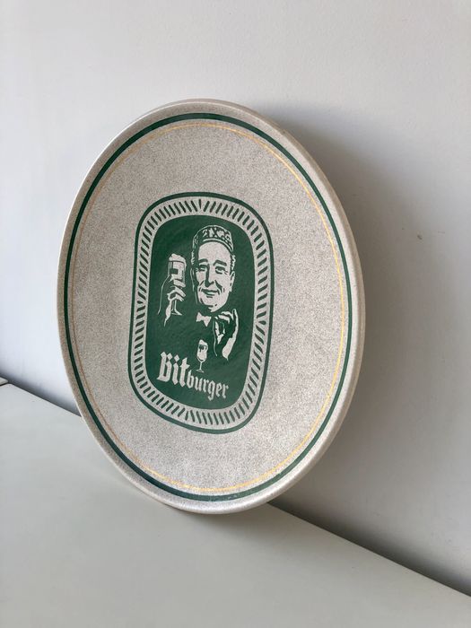 Prato decorativo em ceramica, Bitburger