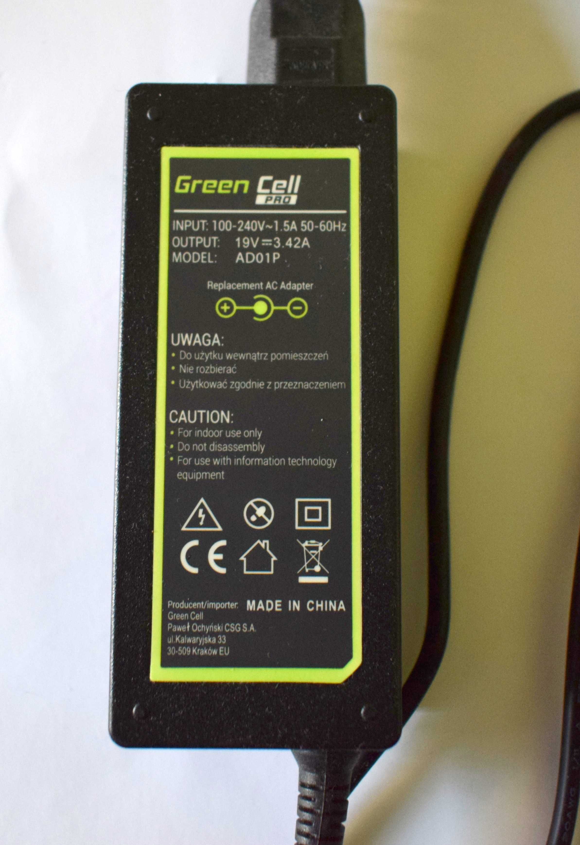 Zasilacz do laptopa GREEN CELL Pro AD01P 65W