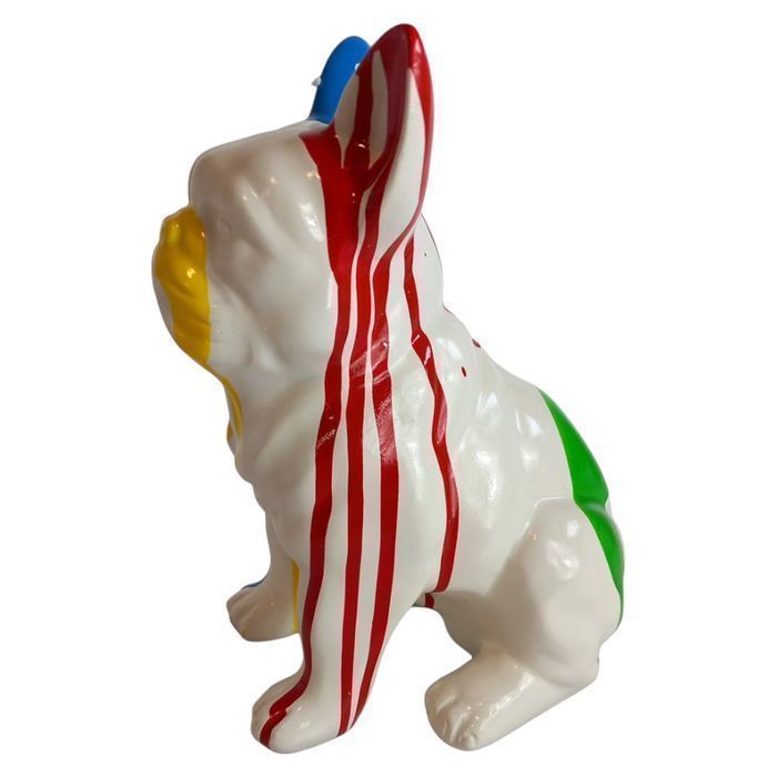Figurka dekoracyjna buldog francuski biały