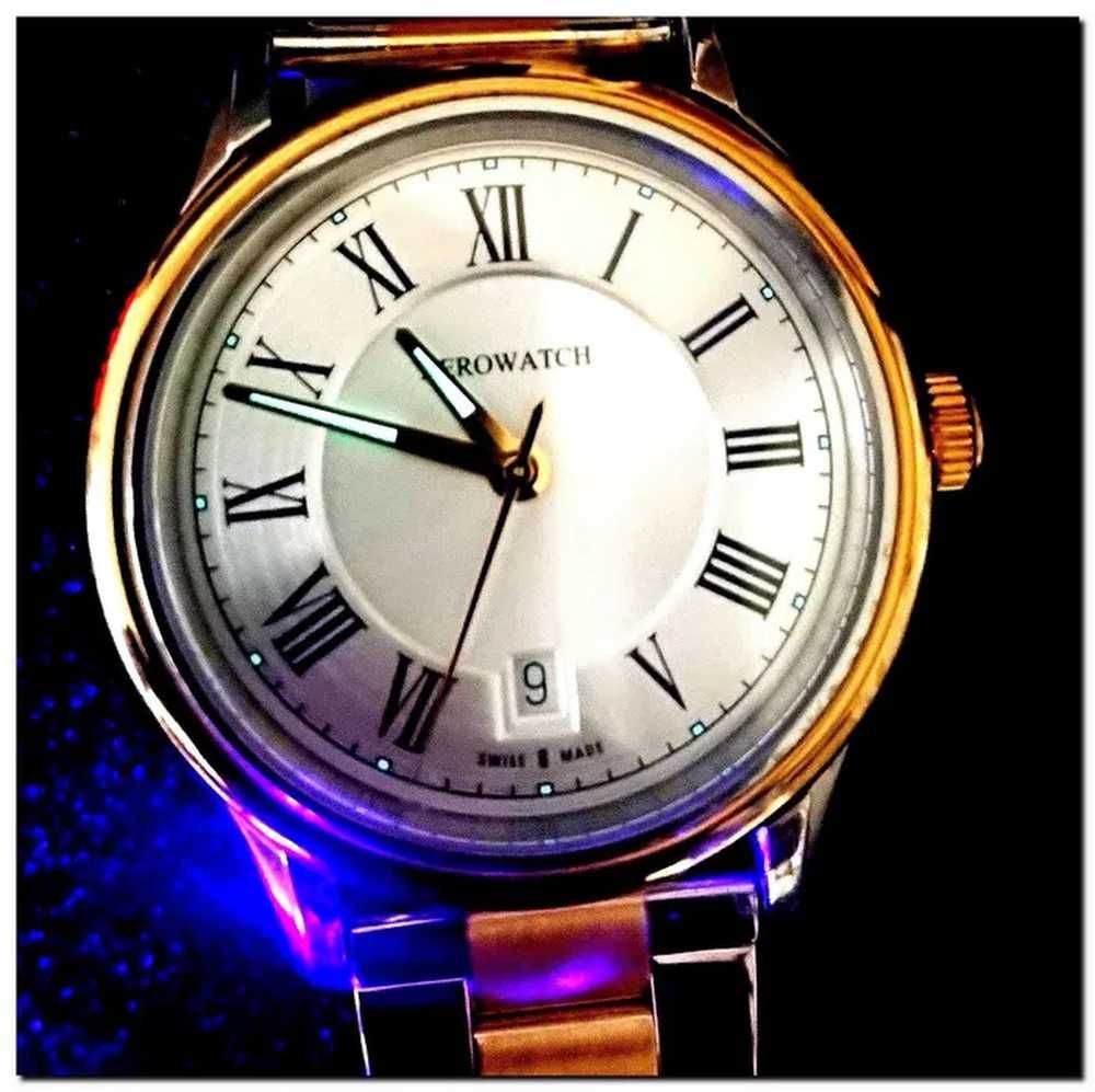 Zegarek Męski Aerowatch Slim Swiss 50M Saphire Gold 41mm