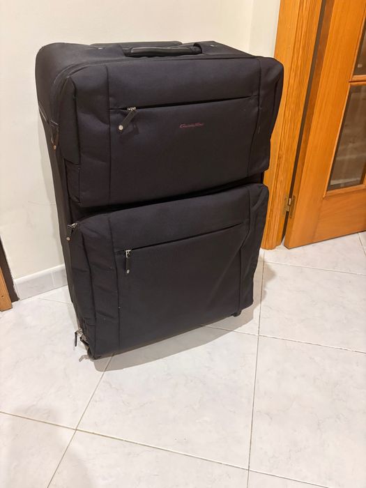 Mala grande de viagem Emidio Tucci — 4 rodas, bom estado, preta