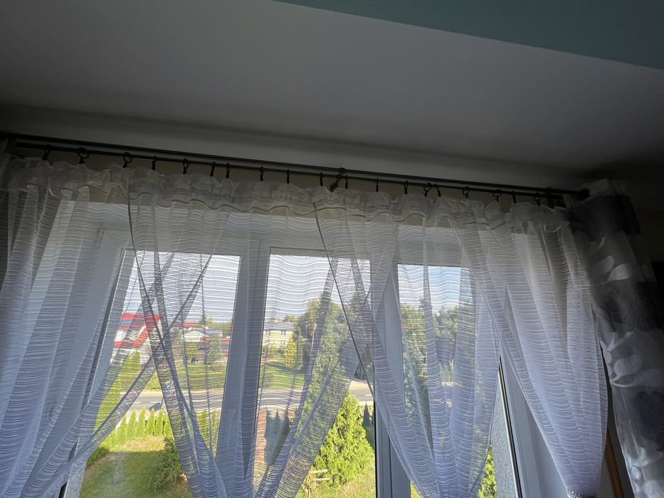 Firana biała gotowa salon,kuchnia