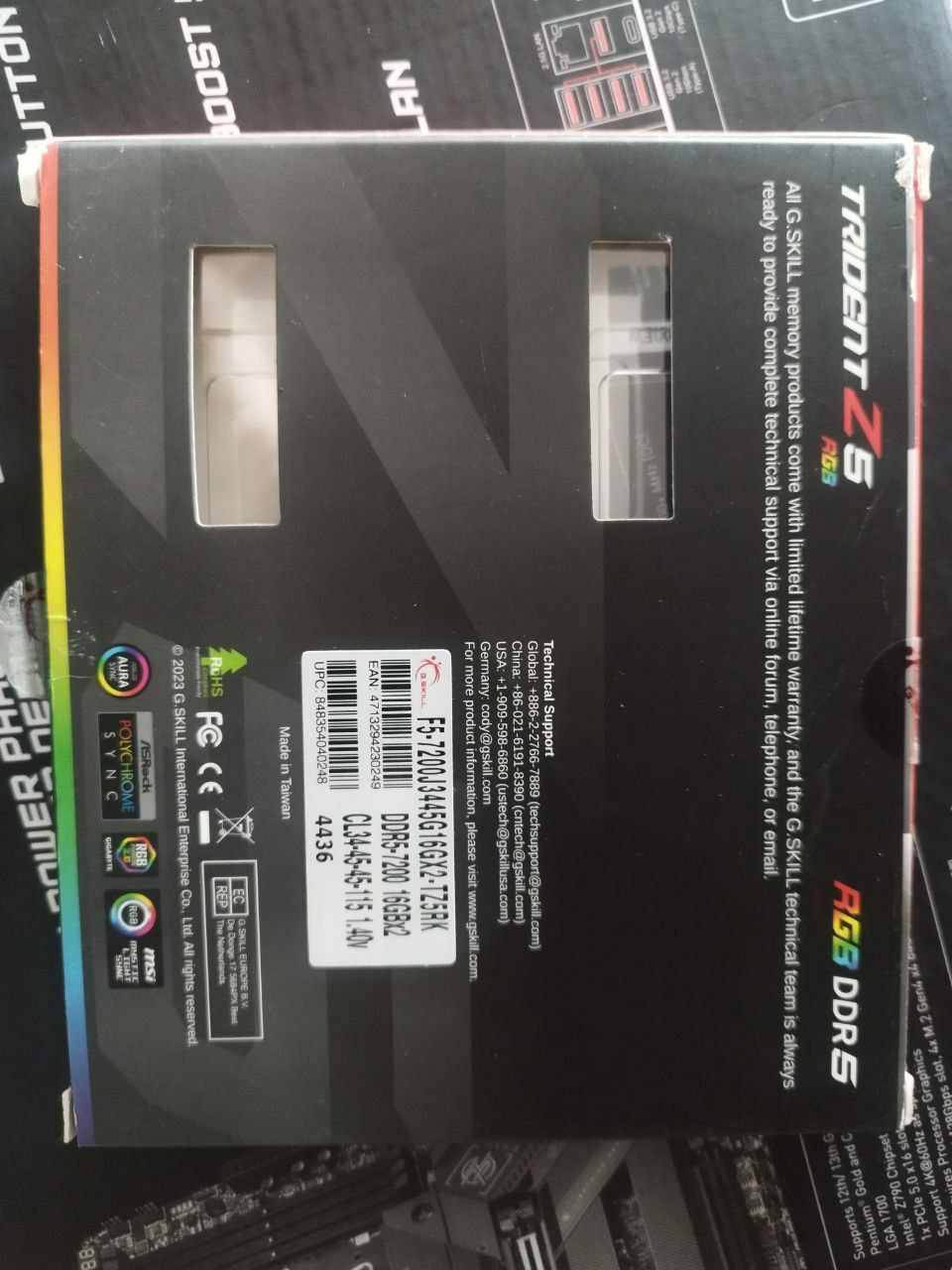GSkill trident z5rgb 32gb(2*16gb) ddr5 7200 оперативна пам'ять