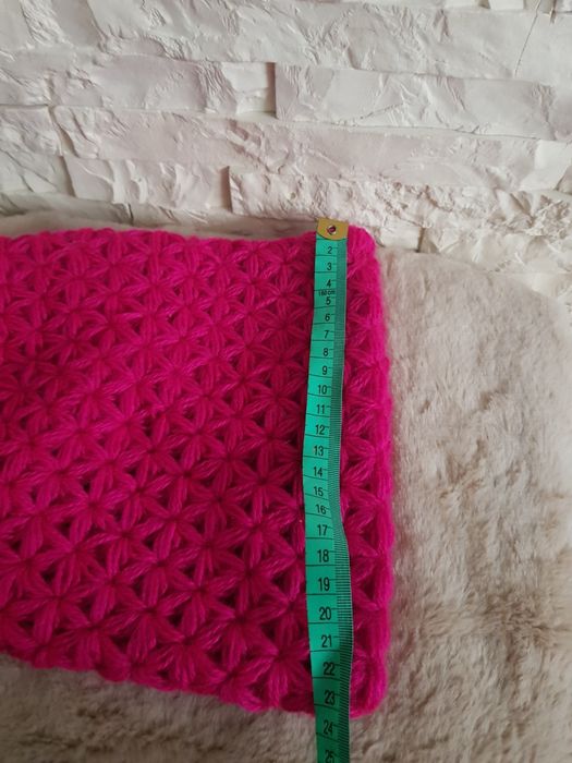 Czapka i komin Handmade różowa malina lekka wygodna i ciepła komin