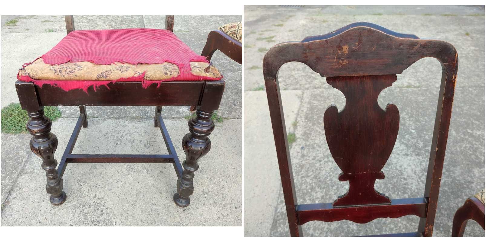 2 STARE KRZESŁA - KRZESŁO drewniane antyk vintage Ludwik retro ozdoba
