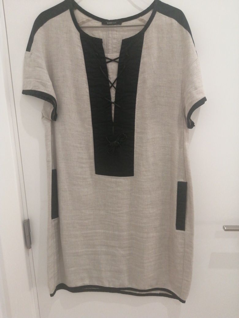 Vestido mango 100%linho m