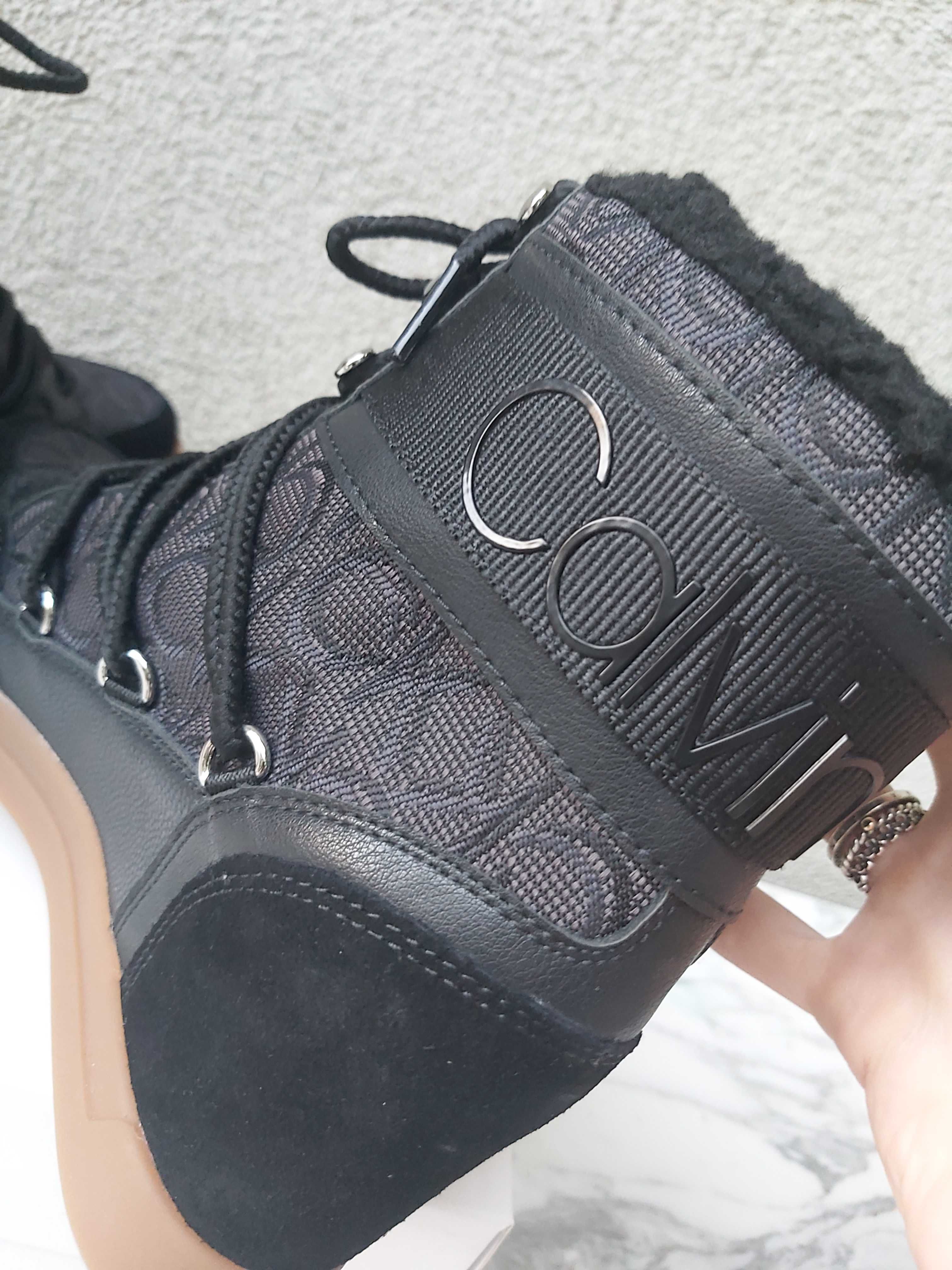 Nowe oryginalne zimowe kozaki Calvin KLEIN botki fiorenza 38 śniegowce