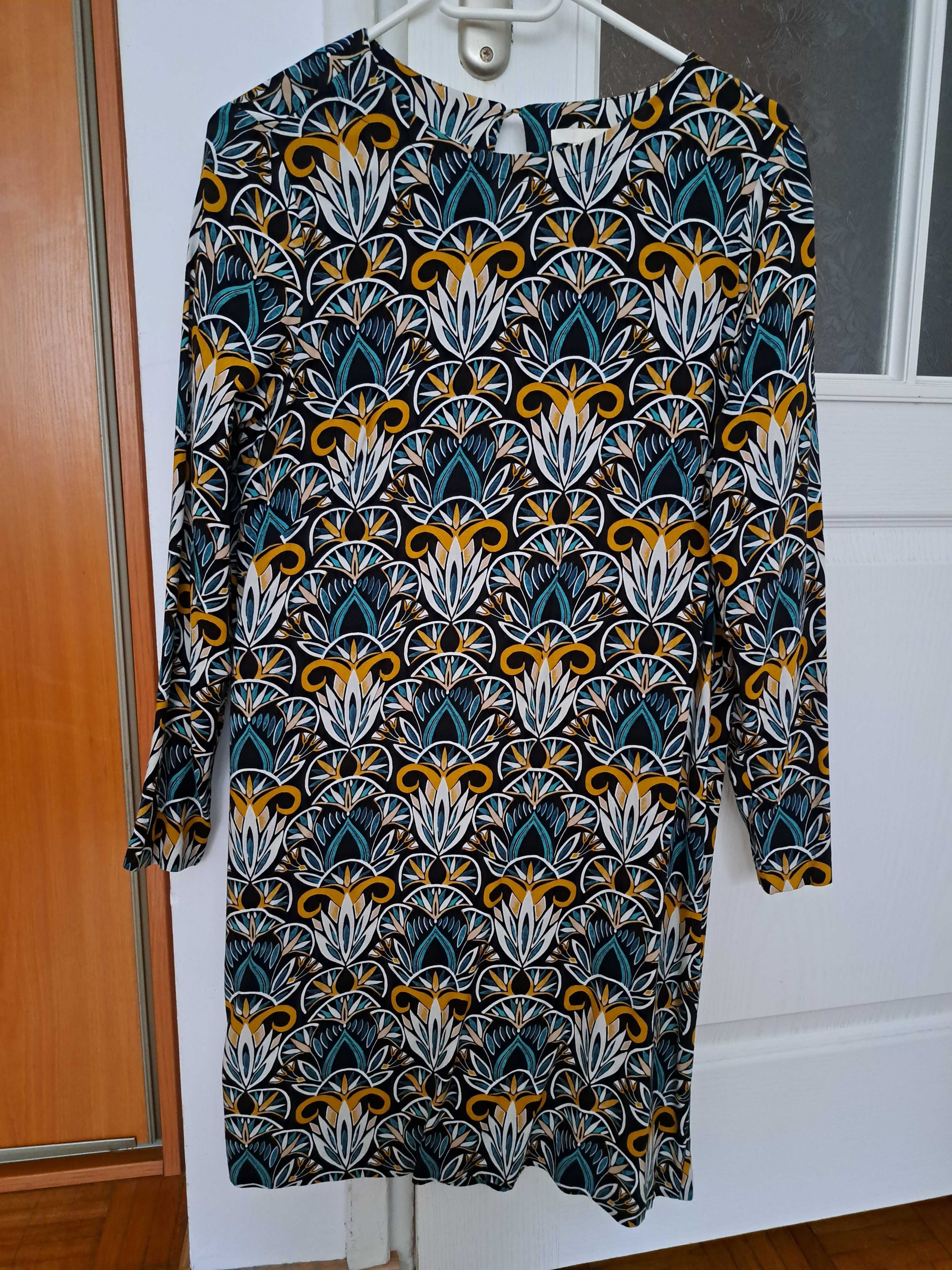 Damska krótka sukienka w geometryczne wzory H&M roz. 36