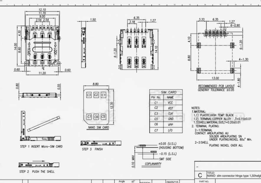 6 pin sim holder MOTO G5 Plus сим тримач сім гніздо коннектор xt1681