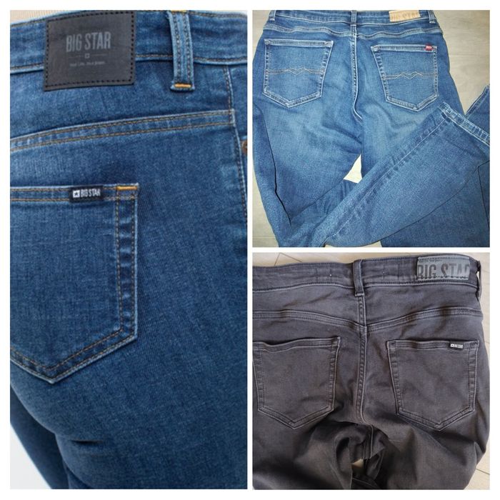Jeansy big star skinny Adela czarne 29/32 niebieskie spodnie 29/30