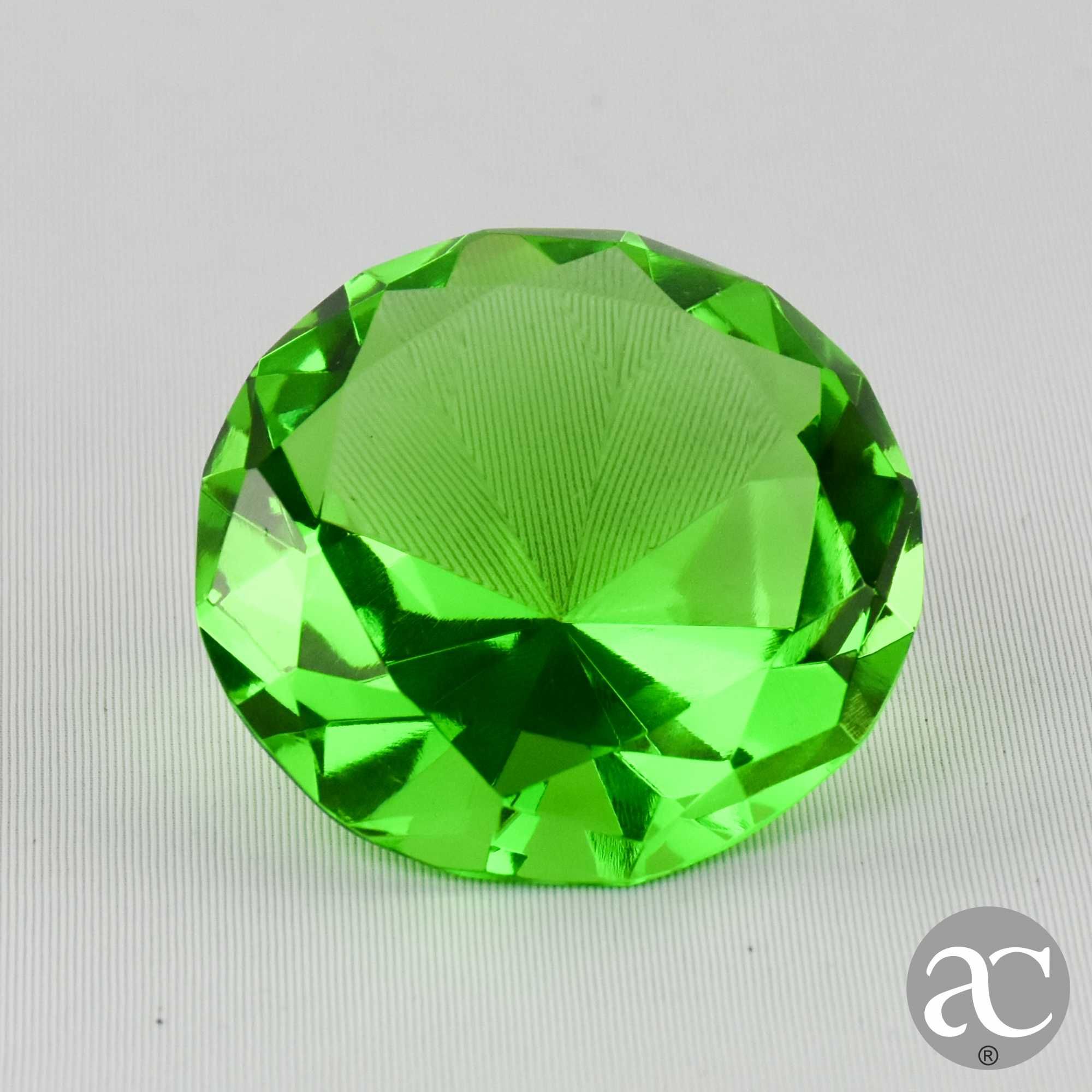 Pisa-papéis em cristal Rosenthal, em forma de diamante, Verde, 6,2 cm