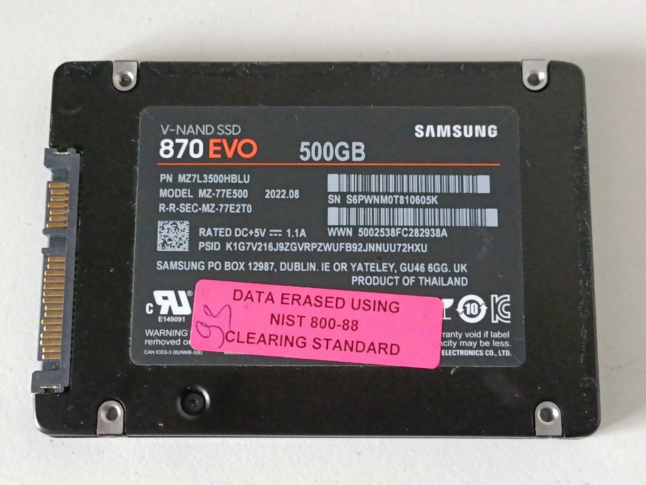 500Gb SSD накопичувач Samsung 870 Evo SATAIII 2.5"  MLC