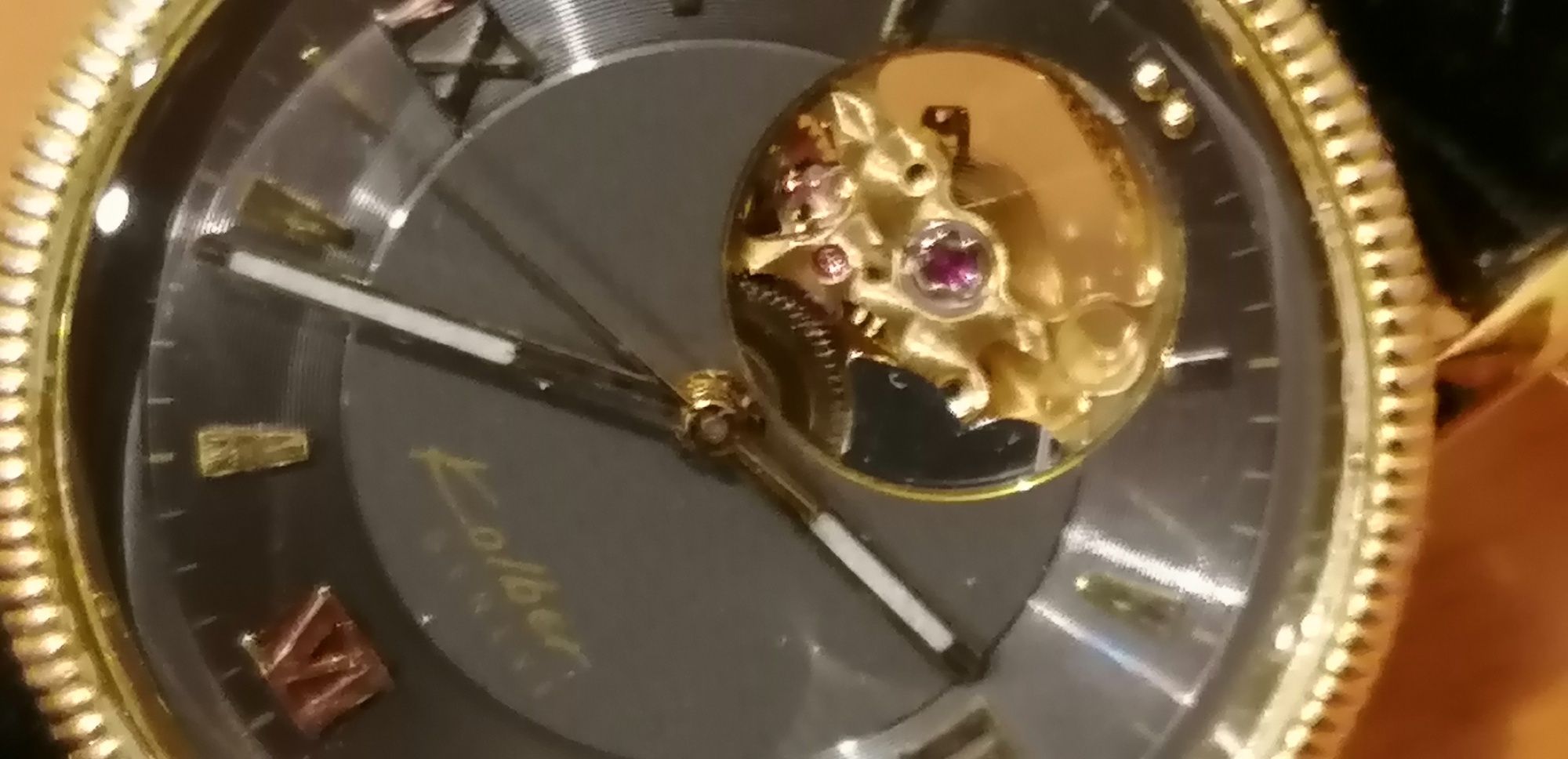 Relógio kolber geneve automatic open face tourbillon
