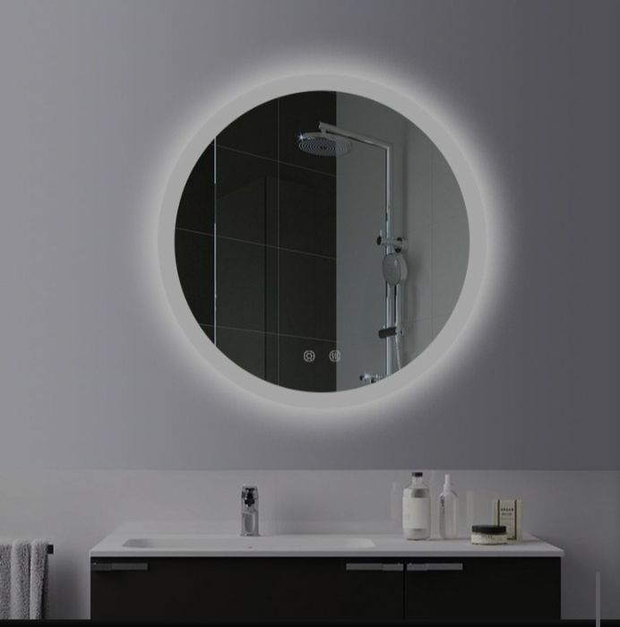 Trójkolorowe inteligentne lustro łazienkoweLED z funkcją usuwania pary