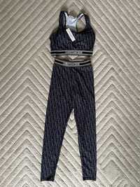 Komplet damski sportowy Christian Dior legginsy biustonosz sportowy