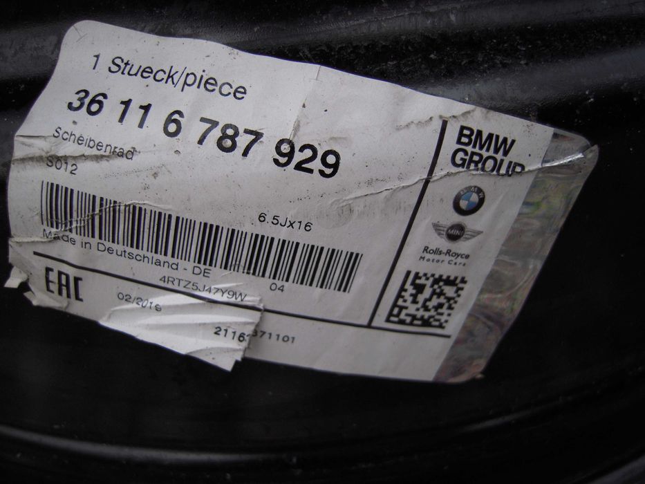 Felgi stalowe 16 5x120 et33 IS33 BMW Seria 1 F20 F21