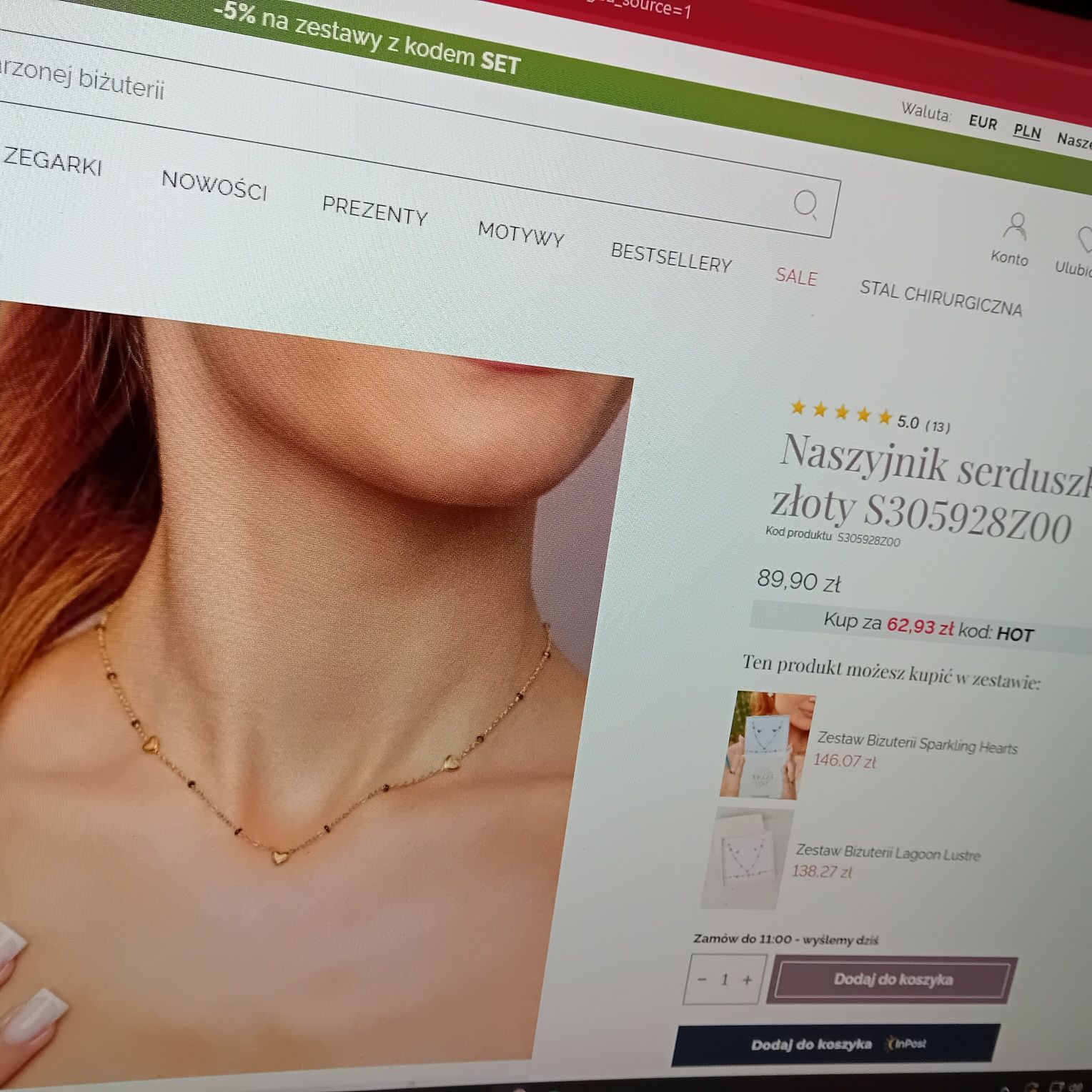 Piękny naszyjnik Vezzi jak nowy