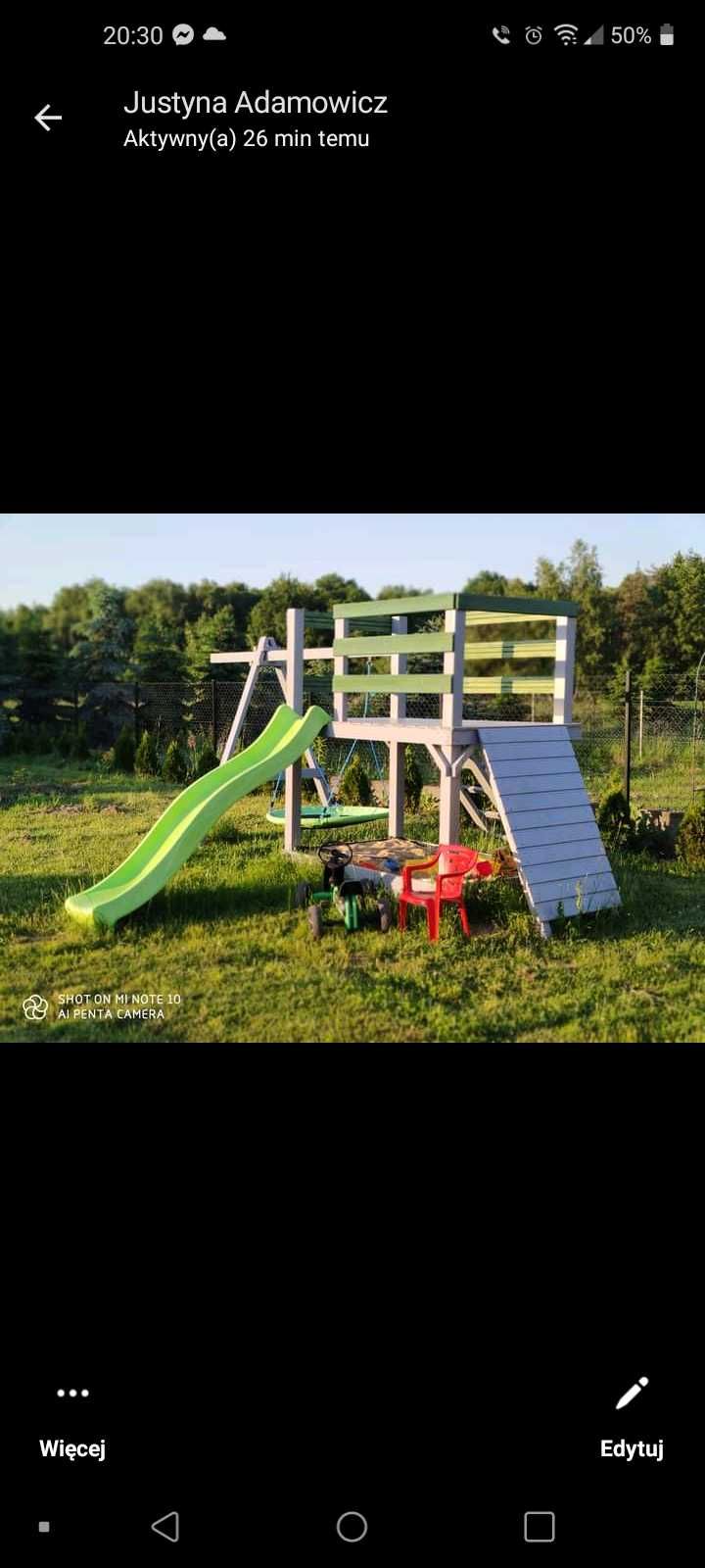 Plac zabaw solidny i bezpieczny. Domek dla dzieci. Zjeżdżalnia