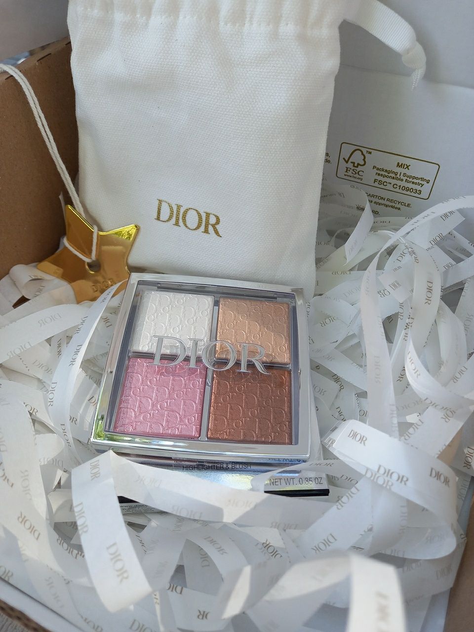 ОPИГІHАЛ! Палетка хайлайтерів Dior Backstage 001 Universal Glow Face