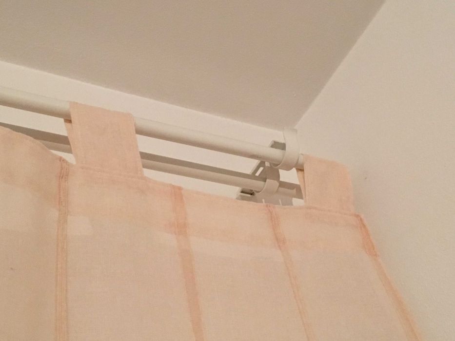 2 cortinados beje de linho