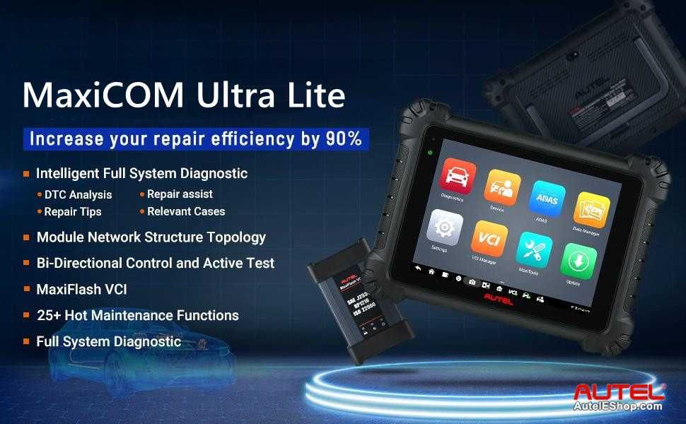 Máq. Diagnostico Auto Autel MaxiCOM Ultra Lite J2534 2anos atualização