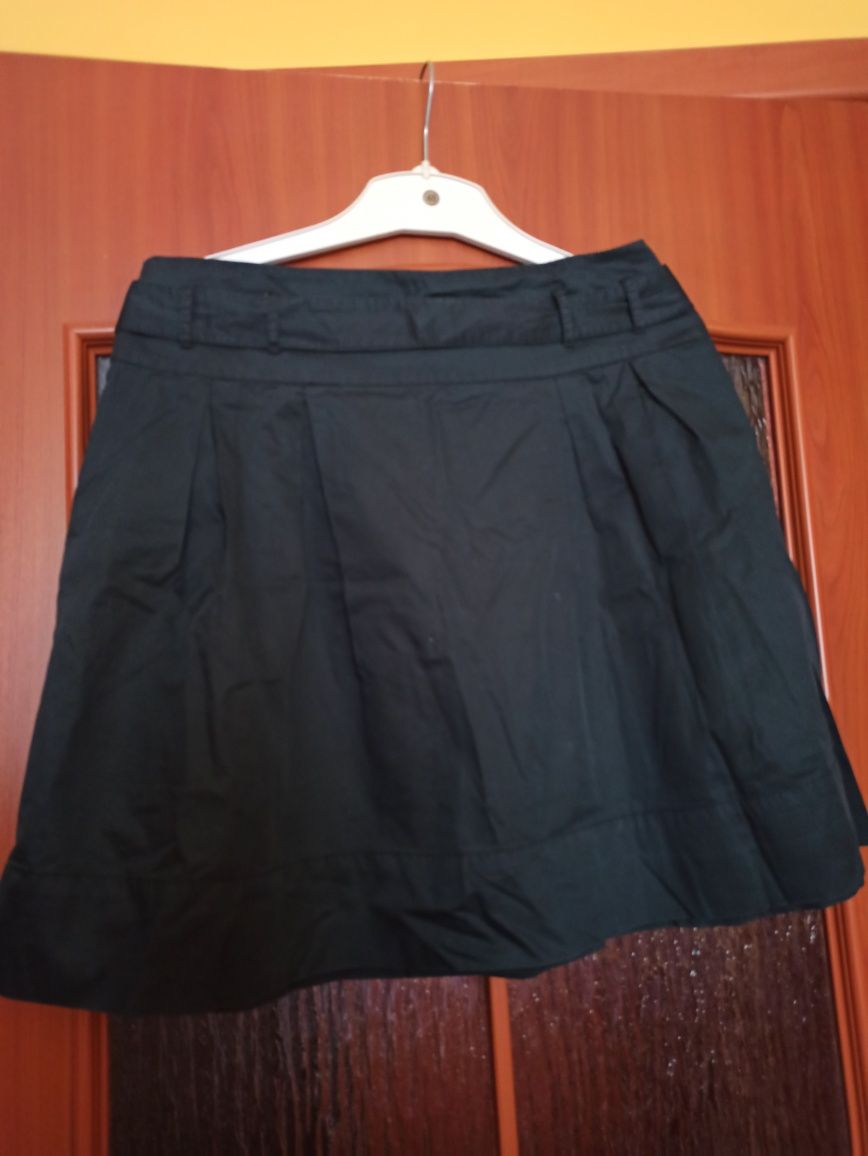 Spódnica czarna z paskiem bawełniana