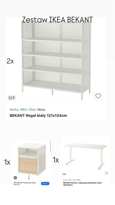 Zestaw meblowy Ikea Bekant
