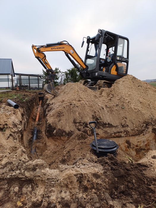 Usługi minikoparką kopania wykopy wynajem operator