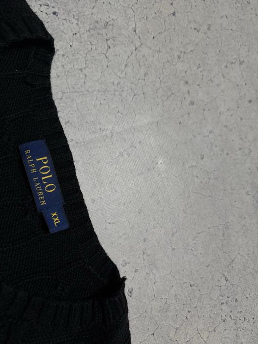 Вязаный Свитер Polo Ralph Lauren Оригинал Идеал XXL Черный