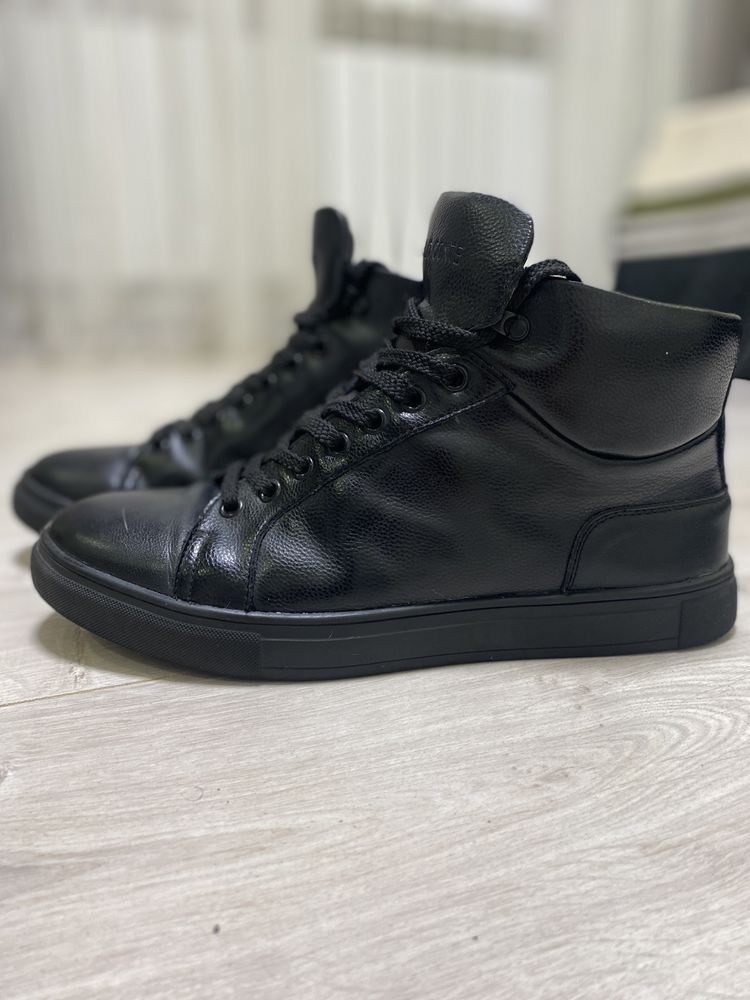 Мужские зимние кожаные ботинки кроссовки Paolo Conte