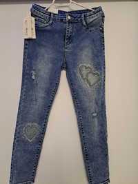 Spodnie jeansowe Moon Girl r.30 serce cyrkonie