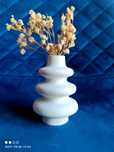 Wazon wazonik biały styl nowoczesny ozdoba z gipsu handmade spiralny