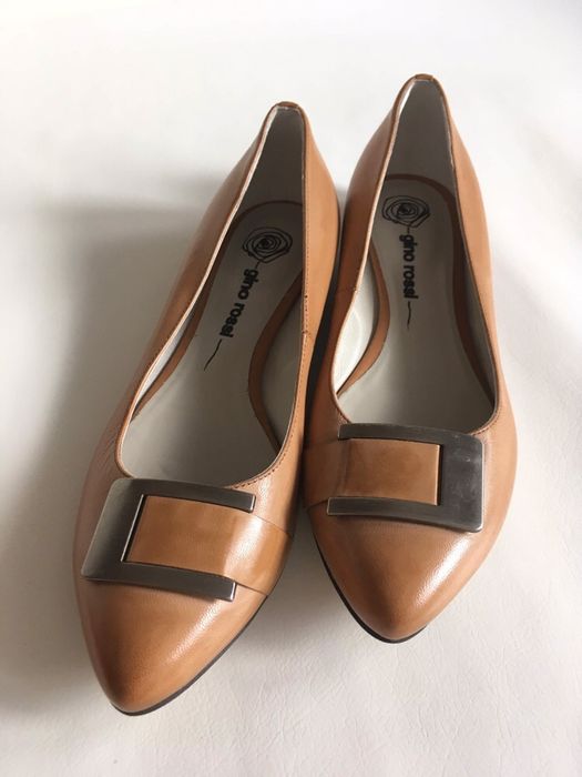 GINO ROSSI buty skórzane nowe 36 eleganckie ponadczasowe baleriny