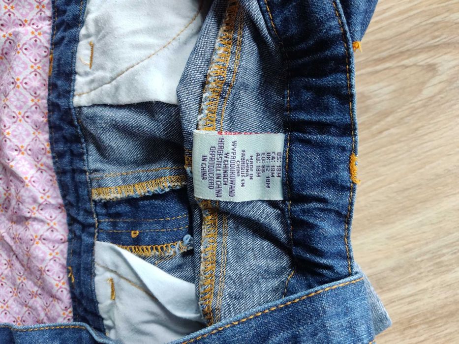 Spodenki ogrodniczki jeansowe regulowane rozmiar 80-86