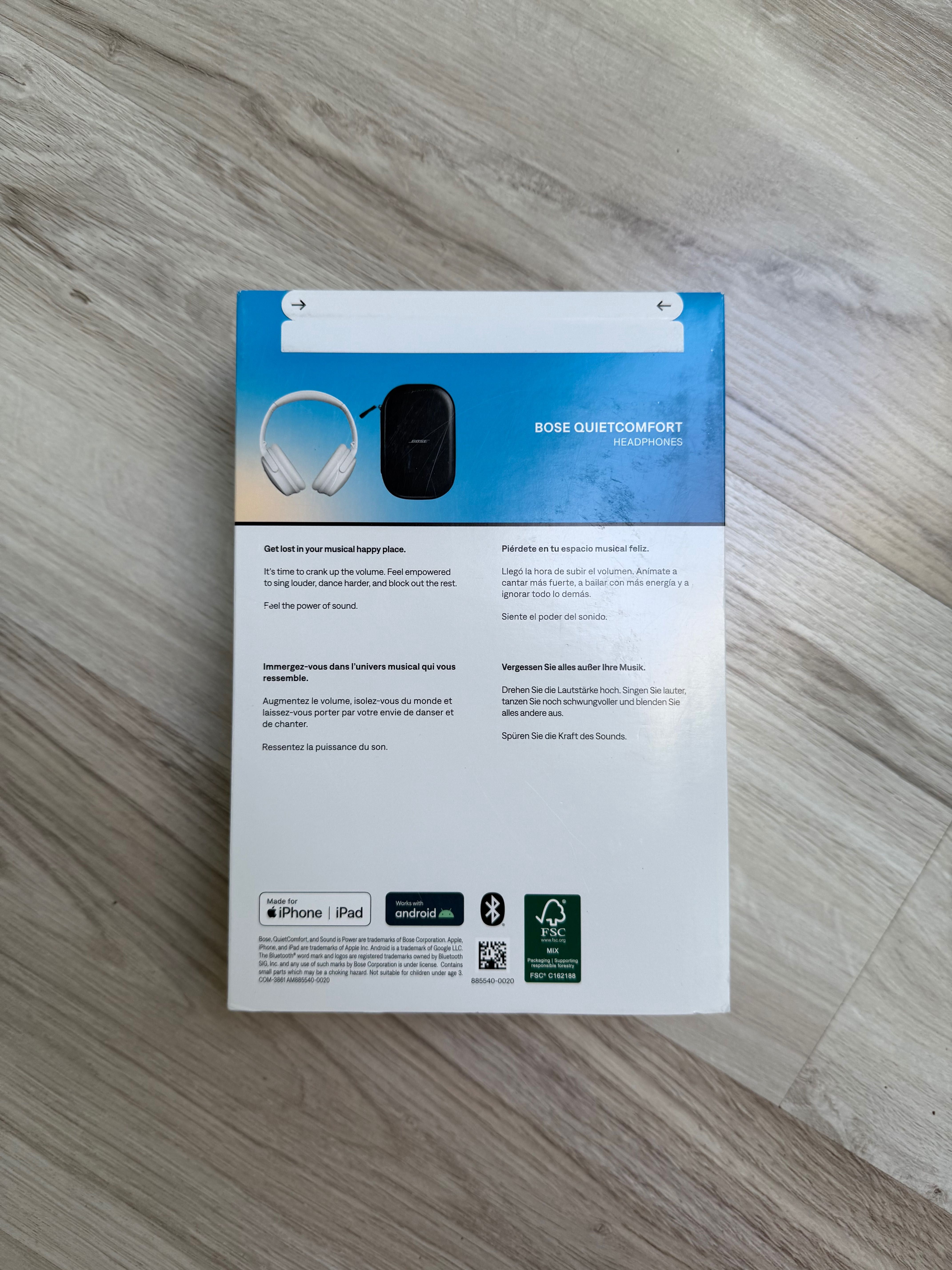 bose quietcomfort headphones białe