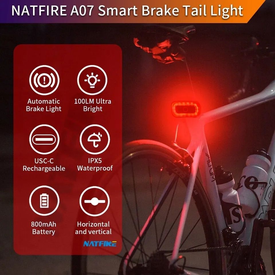 Велосипедний ліхтар , задня велосипедна мигалка , Natfire A07