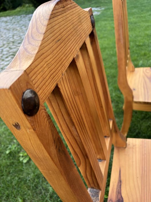 Meble kolonialne drewniany stół z krzesłami styl rustykalny