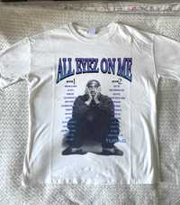 biały t shirt bluzka koszulka oversize 2pac tupac all eyez on me