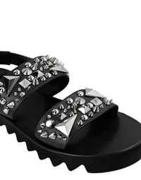 Philipp Plein Leather Sandals Studs