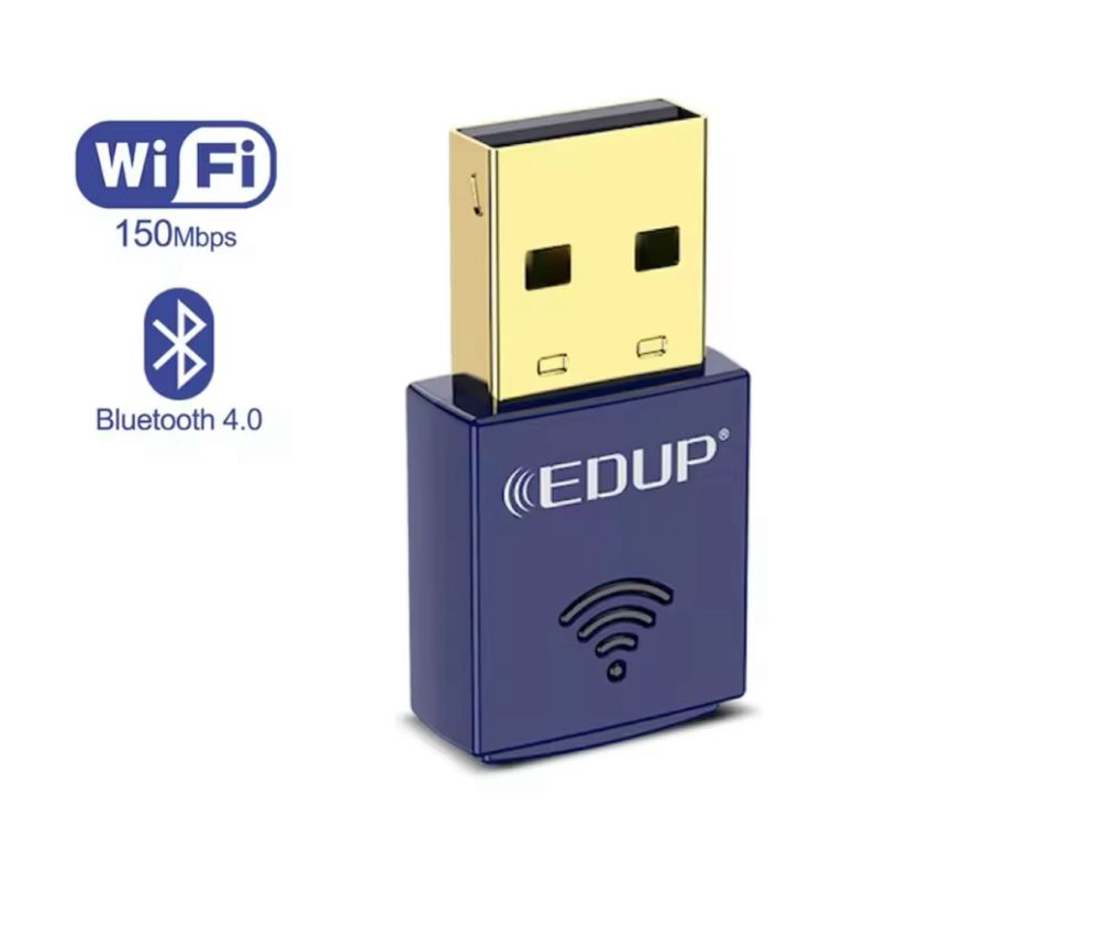 Wi-Fi адаптер EDUP, 150 Мбит/c, bluetooth, usb, СИНИЙ