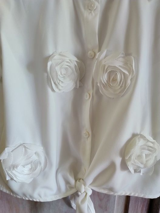 Bluzka biała wizytowa dziewczęca 12 lat