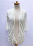 Kimono Białe Sweter Frędzle Dorothy Perkins S 36