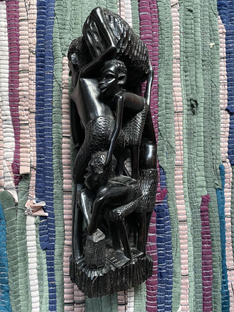 Afrykańska statua Drzewo życia, Drewno hebanowe, rzeźba, figurka