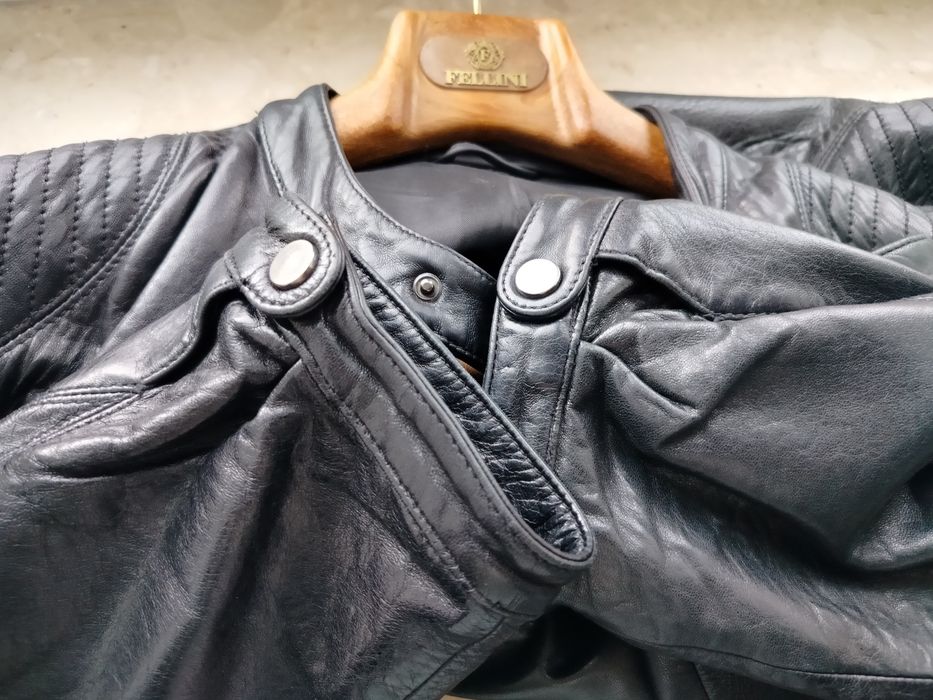 Bomber jacket, ramoneska męska Trussardi Jeans, skóra jagnięca